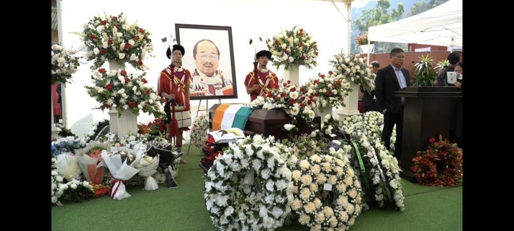 State funeral accorded to late Imkong L Imchen at his official residence in Old Minister’s Hill, Kohima on November 12. (Morung Photo)